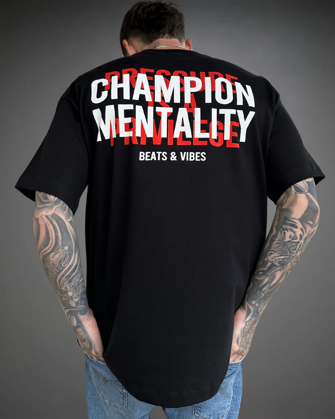 Camiseta Oversize con Estampado para Entrenamiento
